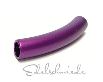 Pendant tube purple anodized aluminum suitable for chokers or rubber cord
