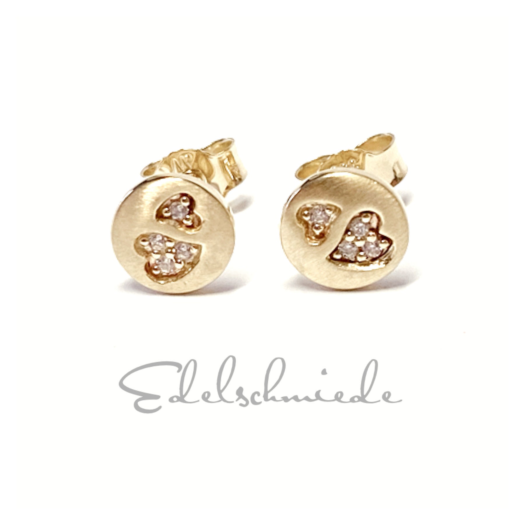 黄金への心酔、オイステン/Oysten, Heart of Gold 2枚 8 K Yellow Gold Pendant - Ref No Z-715.01 / Apart