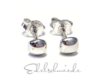 Earring 925 Silver rhodium-plated polished square simply discreet stud earrings