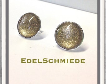 Ohrstecker Silber 925 gold glitter