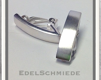 schlichte matte Ohrclips in 925 Silber