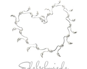 Silver necklace 925/- Sterling silver matt lace modern 51 cm