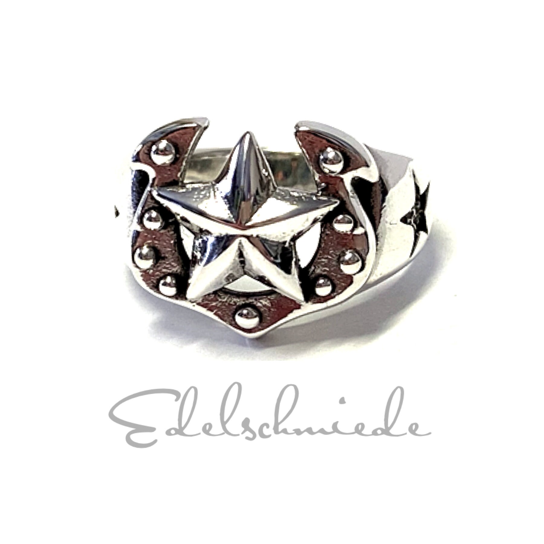 nonnative × END STAR RING 925 SILVER Ring 925 Silver Blackened Star Motif Rustic #58 - Etsy