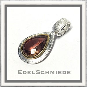 magnificent tourmaline pendant 925 silver partially forg. image 1