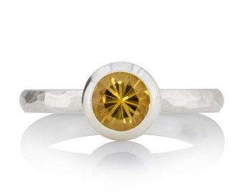 Ring with citrine - forged