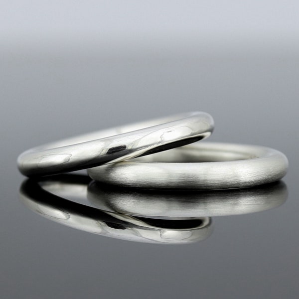 Silberring 3 mm, rundes Profil, matt oder poliert