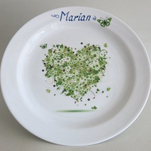 Porzellan Teller mit verschiedenen bunten Herzen für Frühstück, Mittagessen, Suppe. Mit Namen oder ohne Namen, Tolle Geschenkidee für Kinder Bild 7