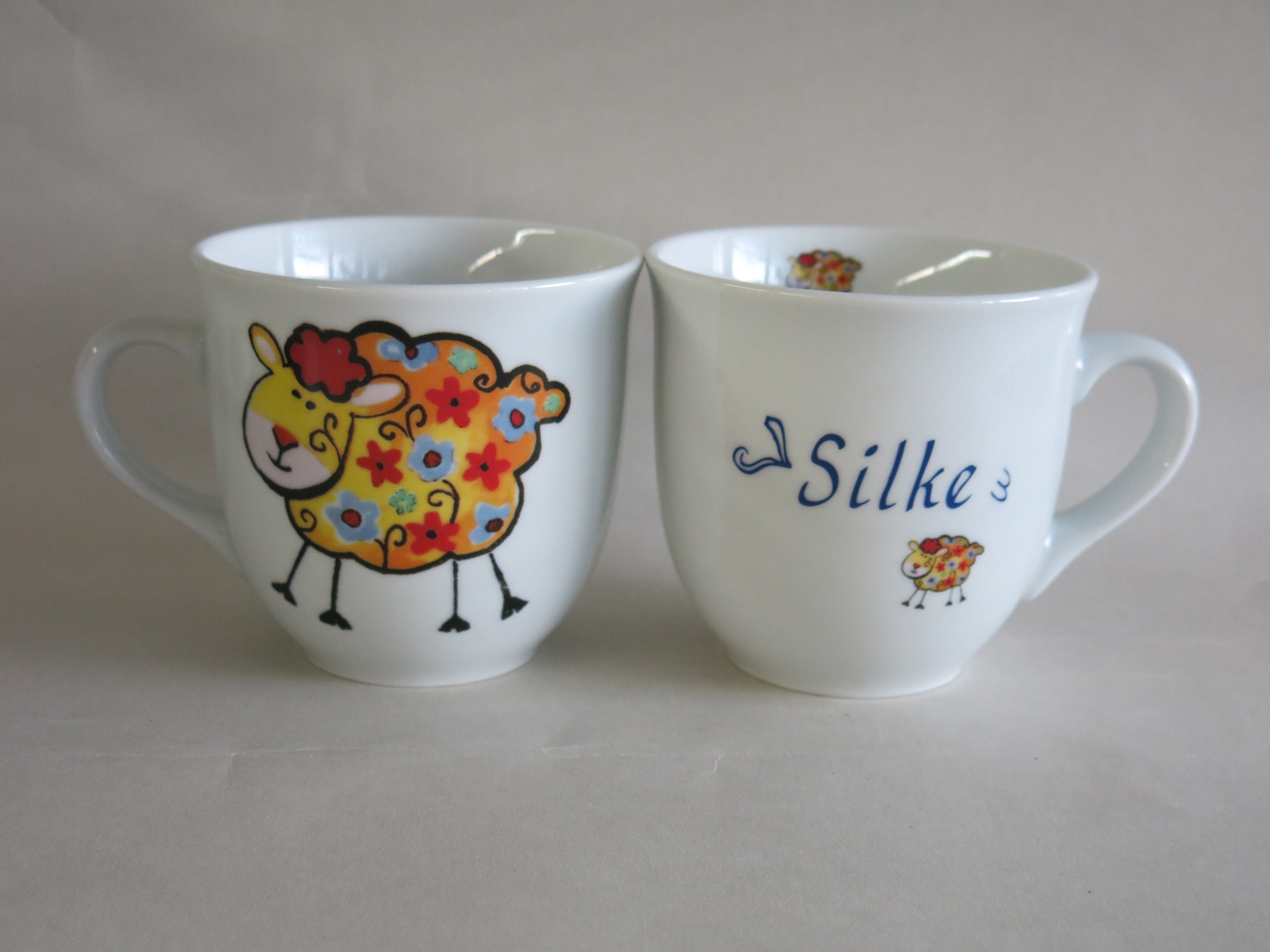 Fur, Colors Power Sheep. in 3 Large Colorful Sheep Sweden Their in With Personalized Flower Etsy Cups. With Flowers - on Names With Name Cups