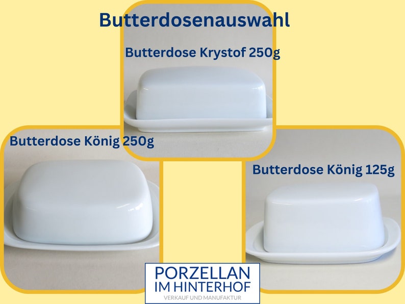 Porzellan Butterdose für 125 g oder 250g Butter, mit Blumen und zarten Schmetterlingen,personalisierbar, Geschenkidee Geburtstag, Ostern Bild 10