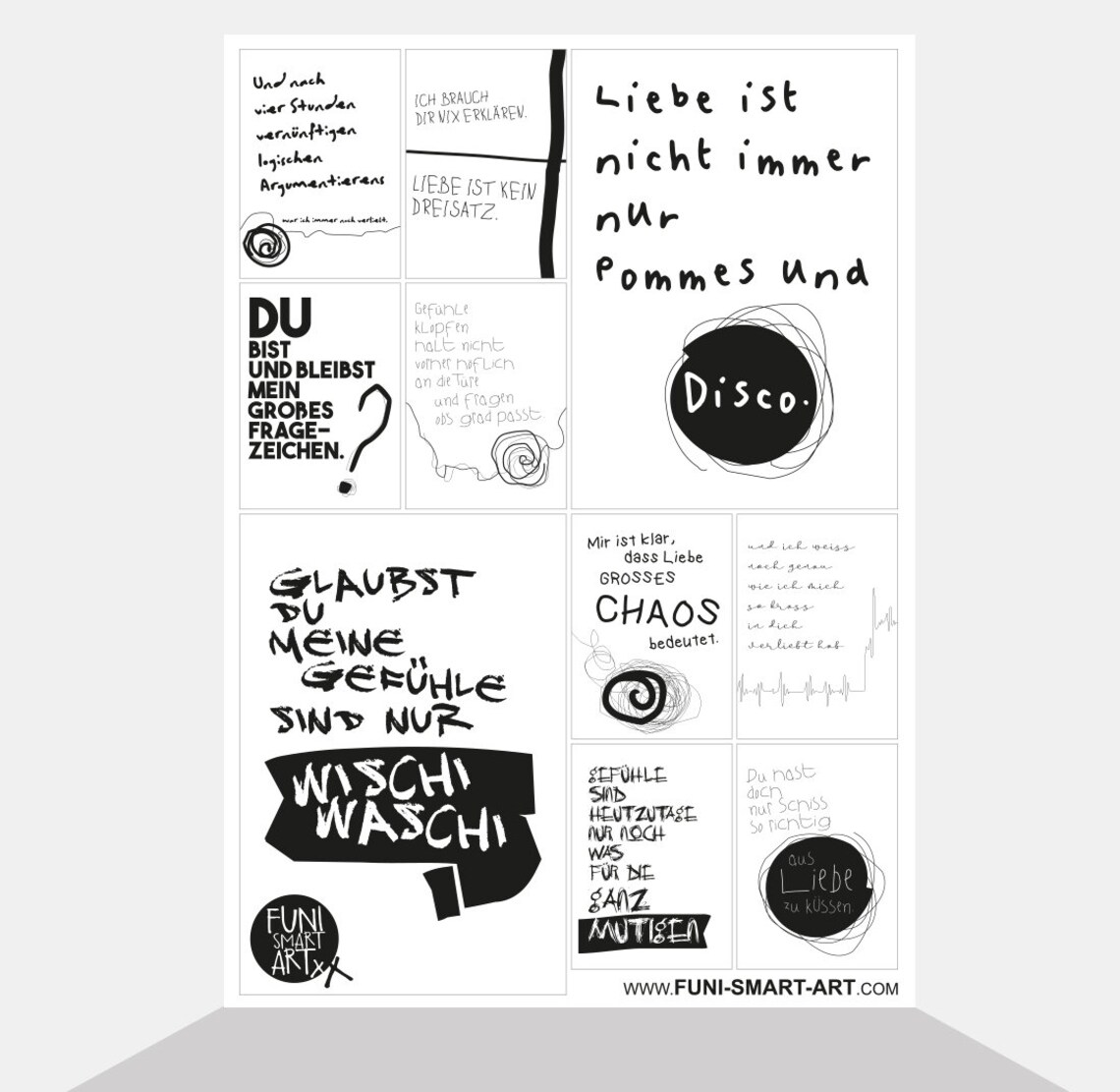 10er Postkartenset Liebe 10 Postkarten mit lustigen Sprüchen Etsy