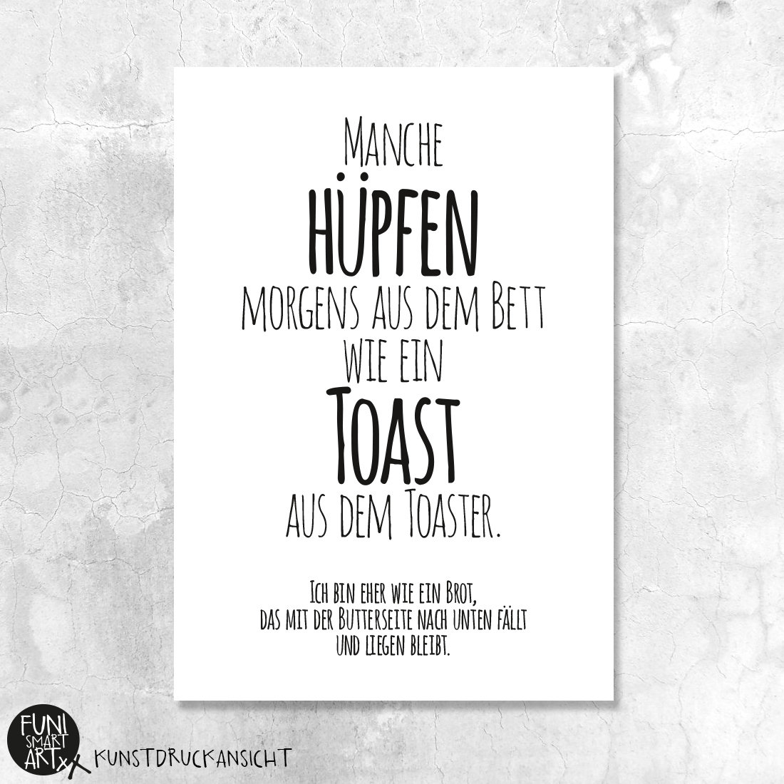 Brot Kunstdruck mit lustigem Spruch verschiedene Formate Etsy