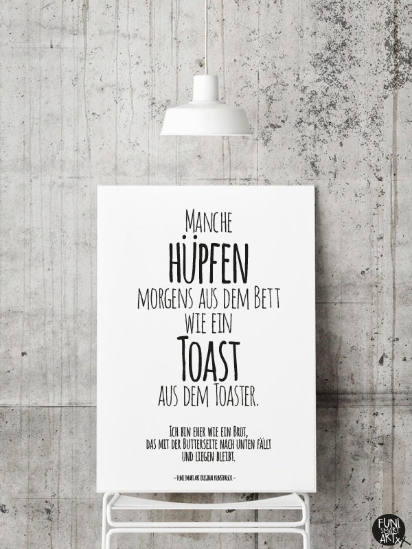 Brot Kunstdruck mit lustigem Spruch verschiedene Formate Etsy
