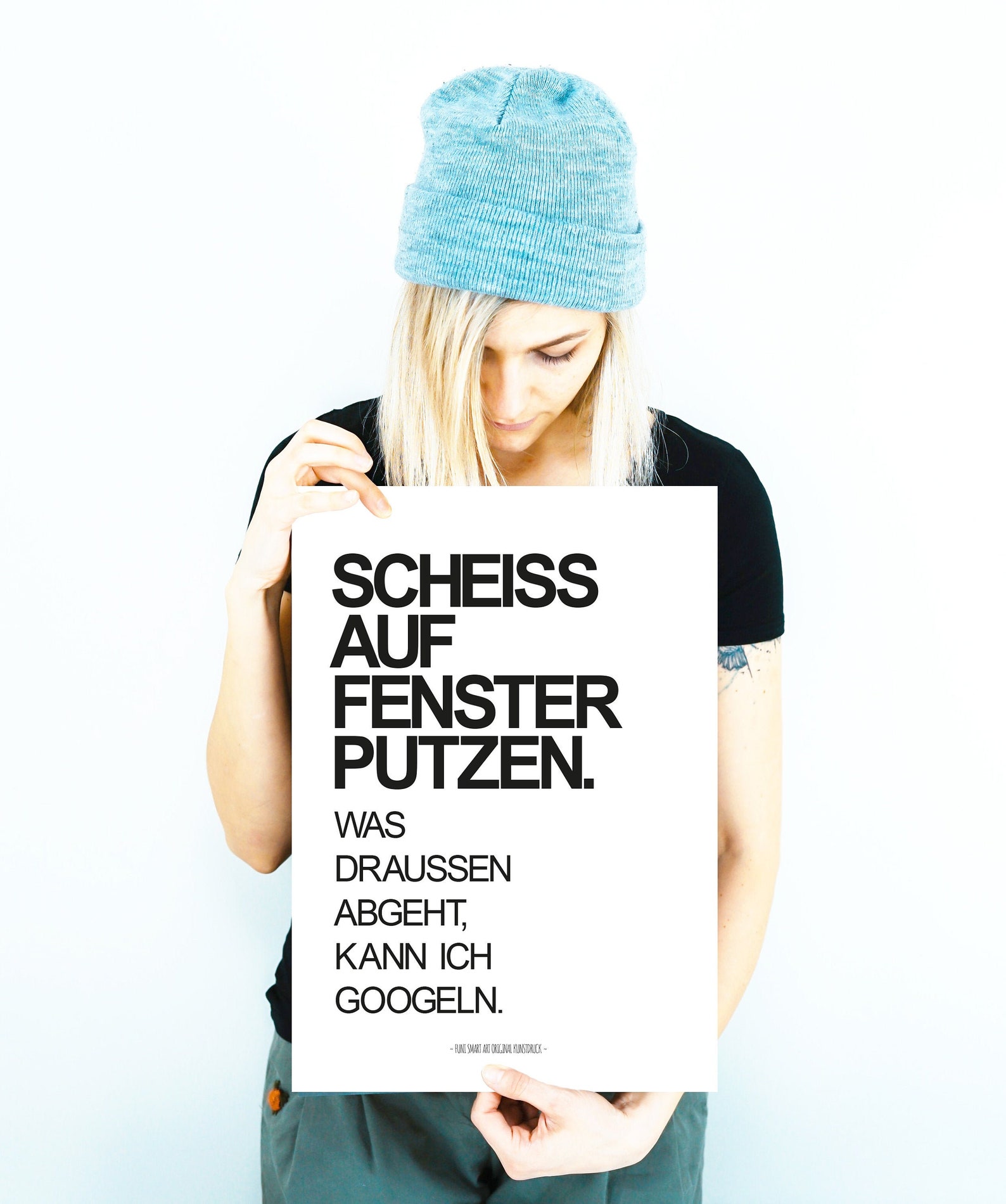 Fenster putzen Kunstdruck mit lustigem Spruch verschiedene Etsy