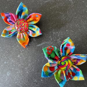 Handmade flower, brooch, pin, upcycling, carnival, carnival, Jeck, Cologne, Düsseldorf, Mainz, 2 pieces 22