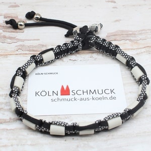 Handgefertigtes Zeckenschutz-Halsband schwarz / silbergrau EM Keramik für den Hund , ohne Chemie, personalisierbar Bild 5