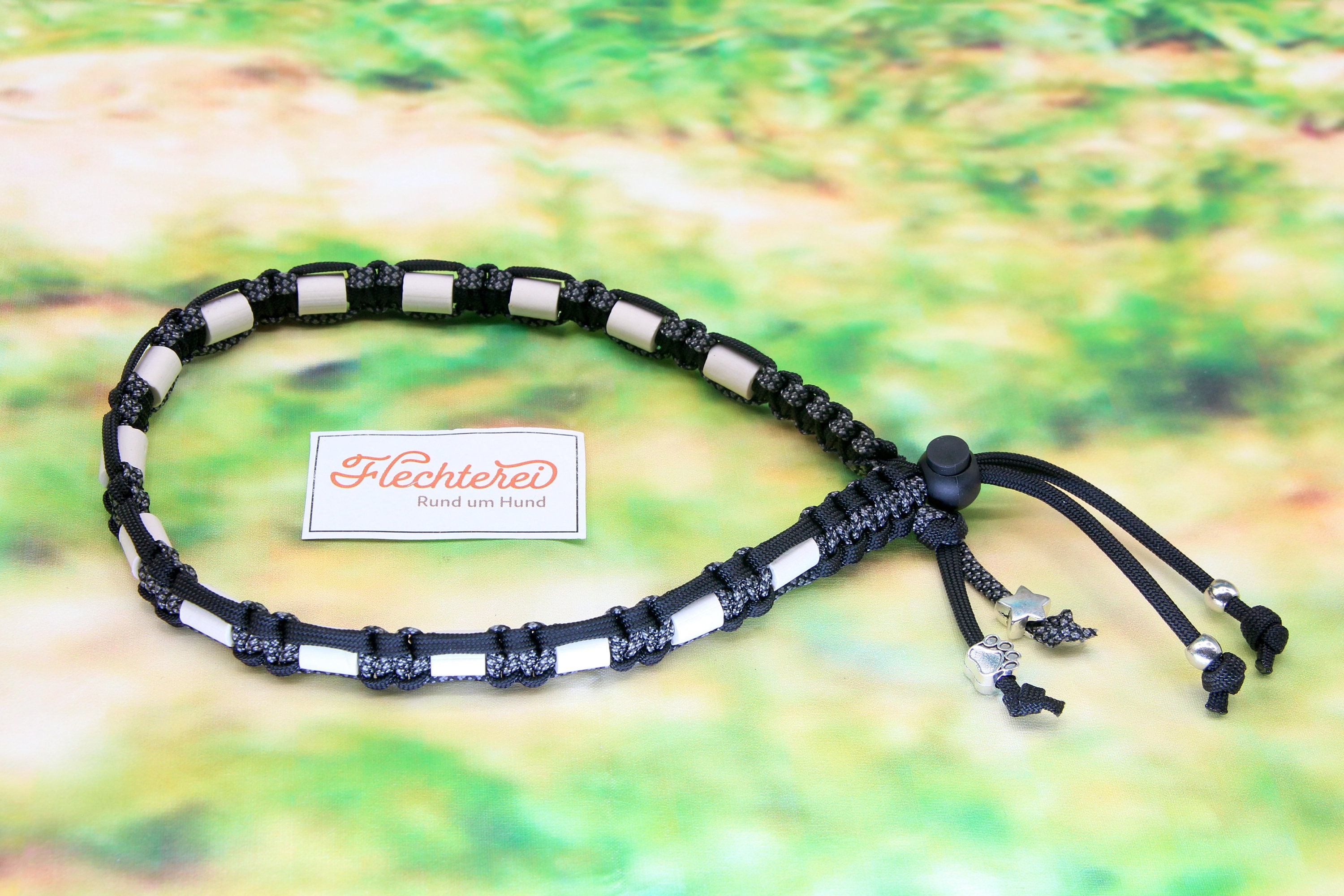 Handgefertigtes Zeckenschutz-Halsband ohne Chemie, EM Keramik fr den Hund  - Schwarz - Diamond, personalisierbar - Etsy.de