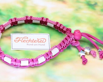 handgefertigtes Zeckenschutz-Halsband EM Keramik fuchsia - pink, personalisierbar