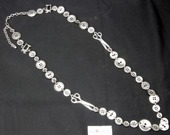 Women's necklace "tailor necklace" silver zamac #3