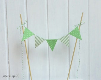 Mini pennant garland - light green / cake garland cake garland cake topper