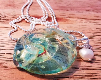 Necklace Glass Ammonite Lampwork