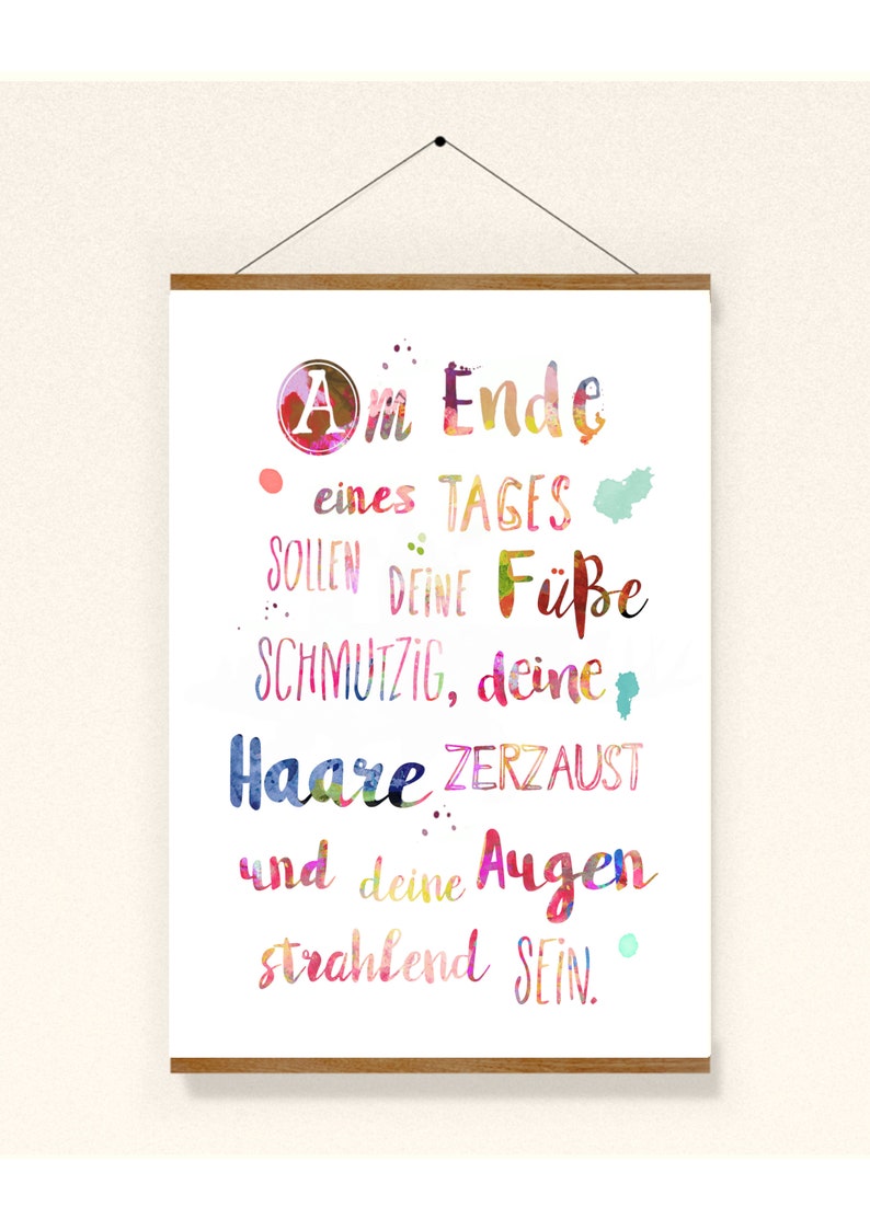 Sprüche Kinderbild Am Ende eines Tages Poster bunte Collage Etsy