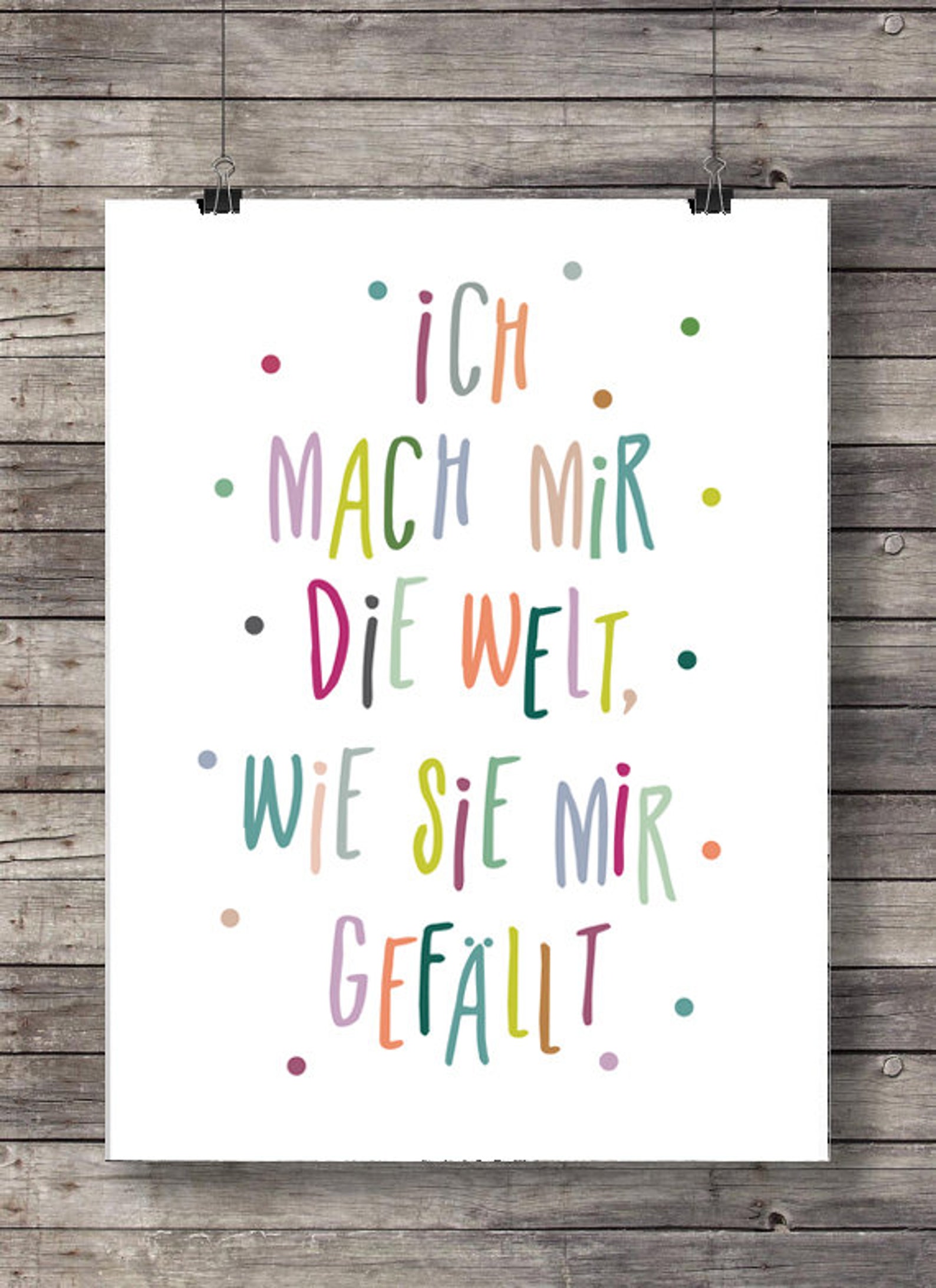Print Druck Ich mach mir die Welt Spruch Kinderzimmer Etsy.de