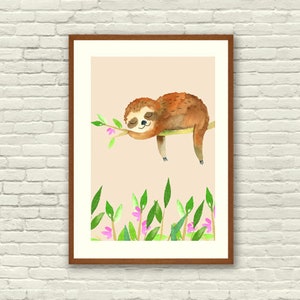Poster Faultier Kinderzimmer