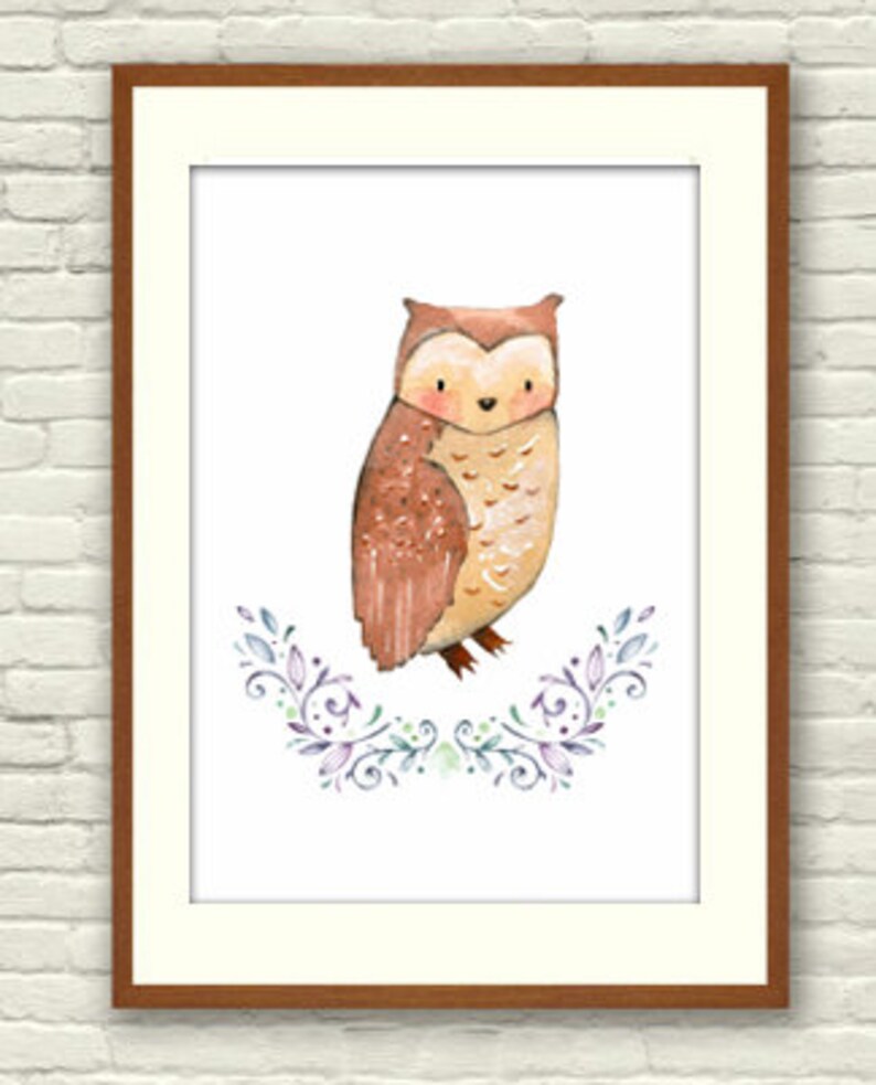 Baby Animal Print Print Little Owl Nursery Poster image 1