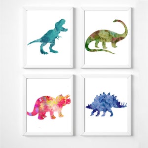 Set Dinosaurier Poster Kinderposter Kinderzimmer Aquarell
