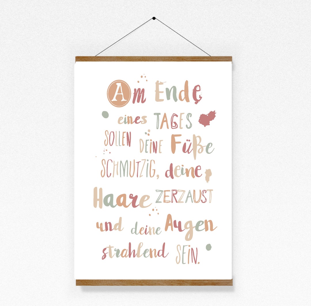 Sprüche Kinderbild Am Ende eines Tages Poster bunte Collage