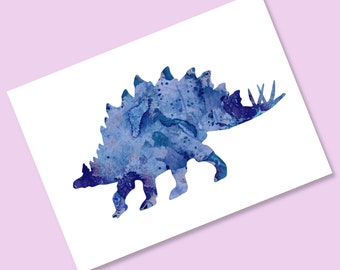 Postcard Dinosaur Invitation Card Wall Art Children's Room Decoration Birthday Card Wall Art Watercolor Wall Decoration