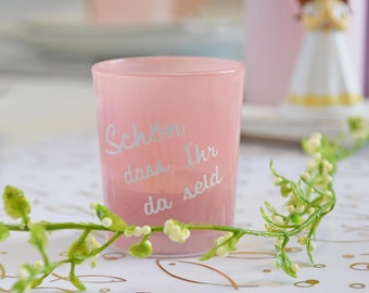 Set of 3 tea light glasses pink - nice that you are here