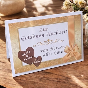 Glückwunschkarte goldene Hochzeit personalisiert
