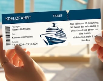 Billete de crucero personalizado