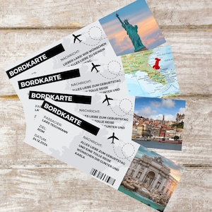 Geschenk Reise Bordkarte personalisiert Boarding pass