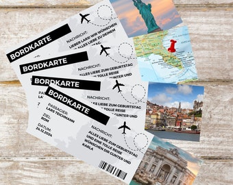 Geschenk Reise Bordkarte personalisiert Boarding pass