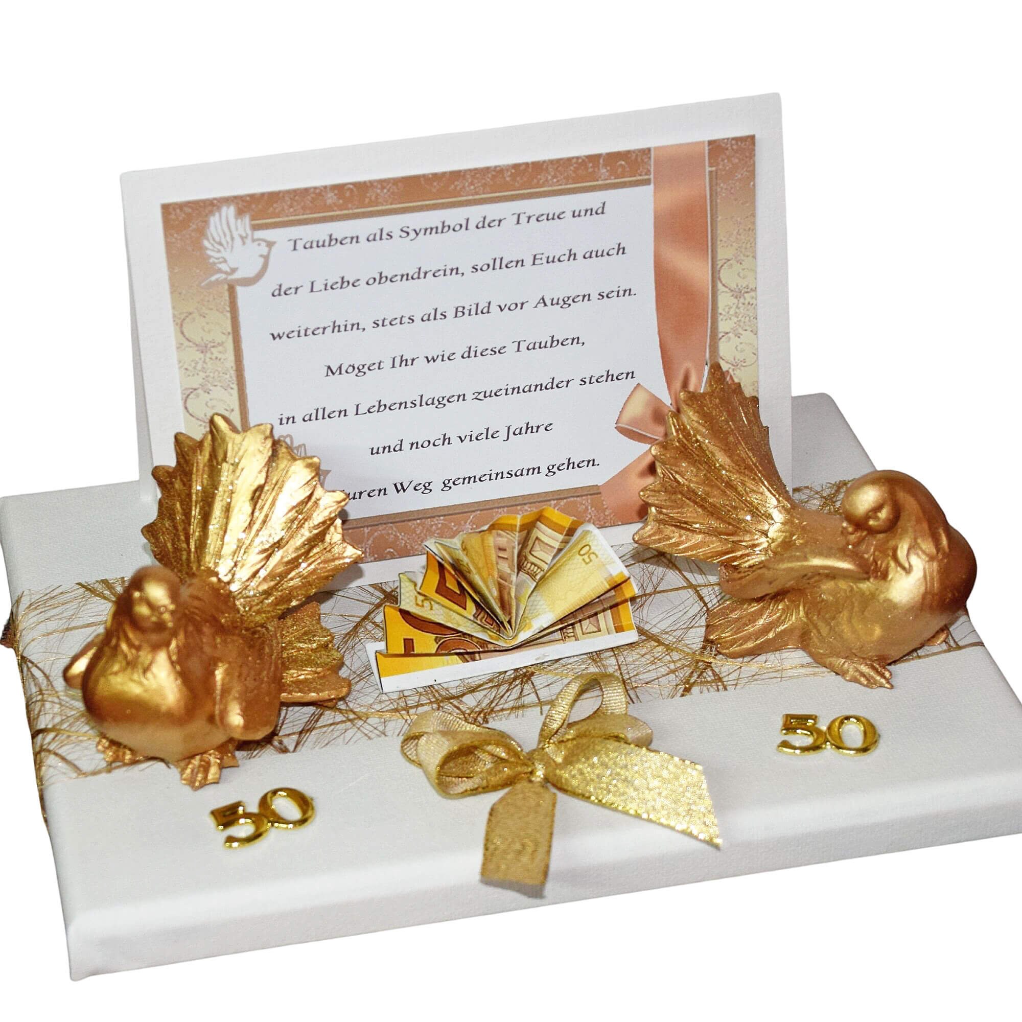 Geldgeschenk zur goldenen Hochzeit Tauben Etsy