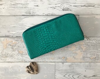 Wallet Wallet Wallet - Faux Leather, Snakes Look, Green, DeLuxe