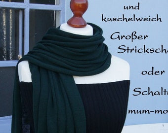 Oversized merino scarf dark green, wedding registry office, wool scarf, shawls, knitted, knitted scarf, wool, scratch-free, merino scarf, scarf