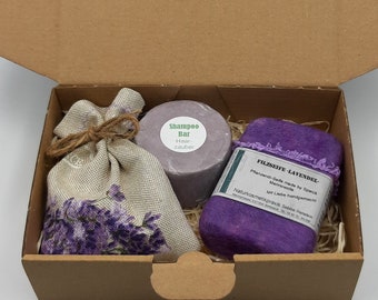 Gift box "Lavender Love", natural cosmetics gift set, wellness skin care box