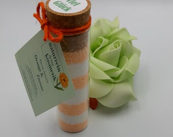 Bath powder in a glass tube, bath additive gift