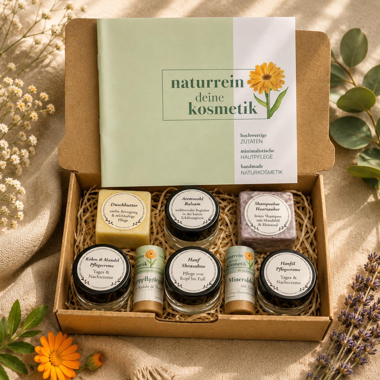 Naturkosmetik Probierset | Kosmetik Geschenkset | Handgemachte Pflege Minis | Geschenk für Frauen | Wellness Geschenk