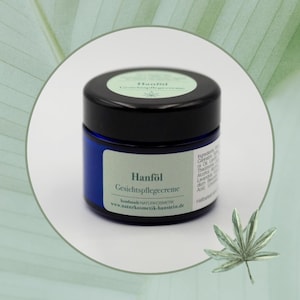 Hemp Oil Cream Natural Cosmetics | Day & Night Cream without Perfume | Rich Moisturizing Cream and Anti-Aging Care for Sensitive Skin image 1