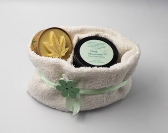 Mother's Day gift set with hemp oil soap and hemp shea cream, vegan