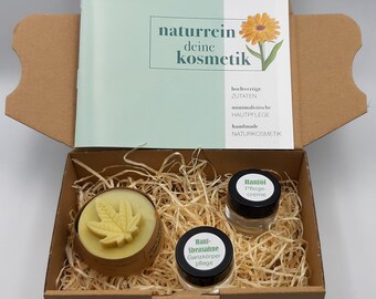 Gift set, natural cosmetics beauty box "The Best of Hemp Oil"