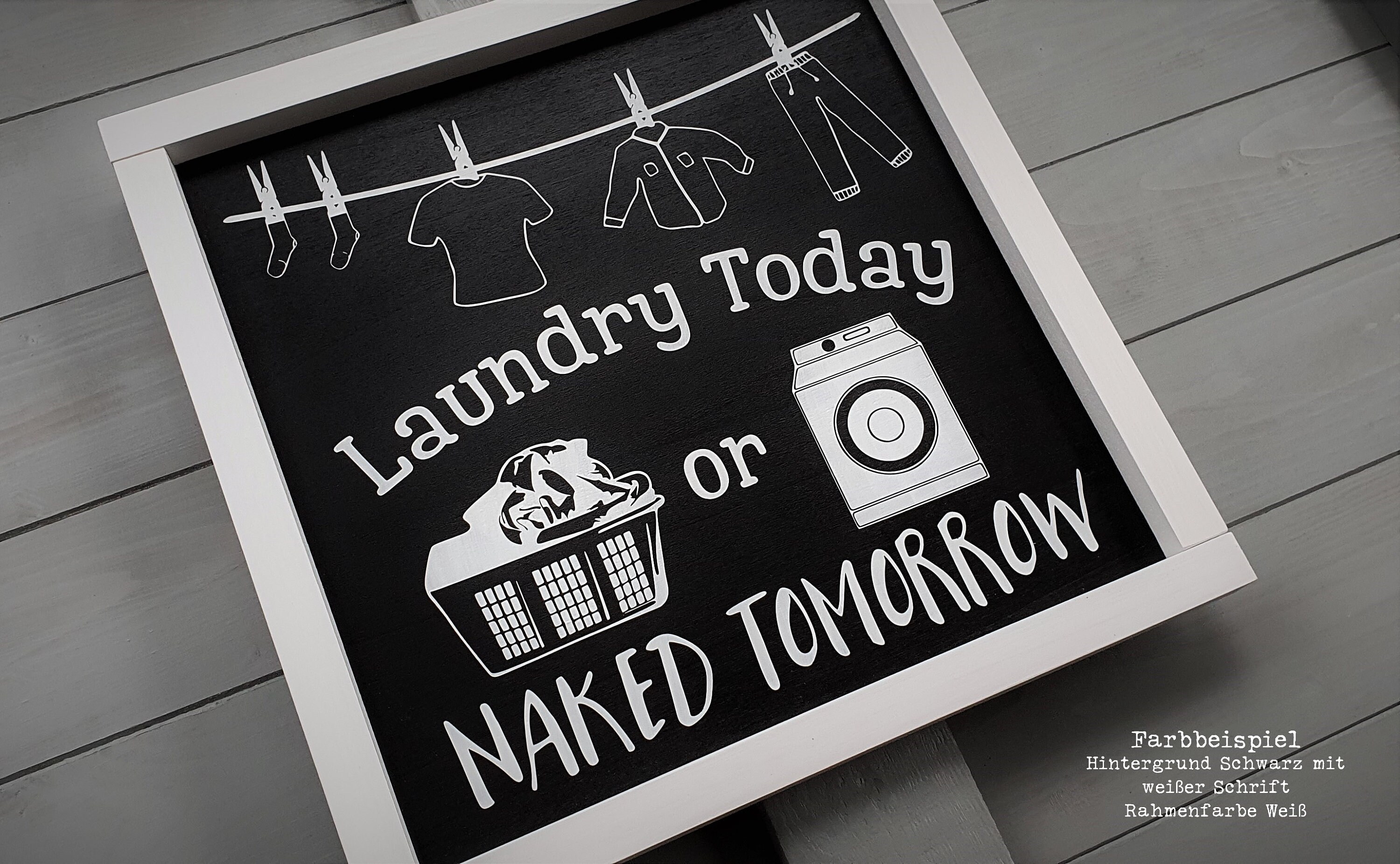 LAUNDRY TODAY or naked tomorrow Schild versch. Farben | Etsy