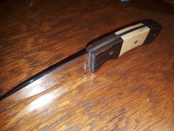 7 75 Camp Knife With Ash Wenge Handle