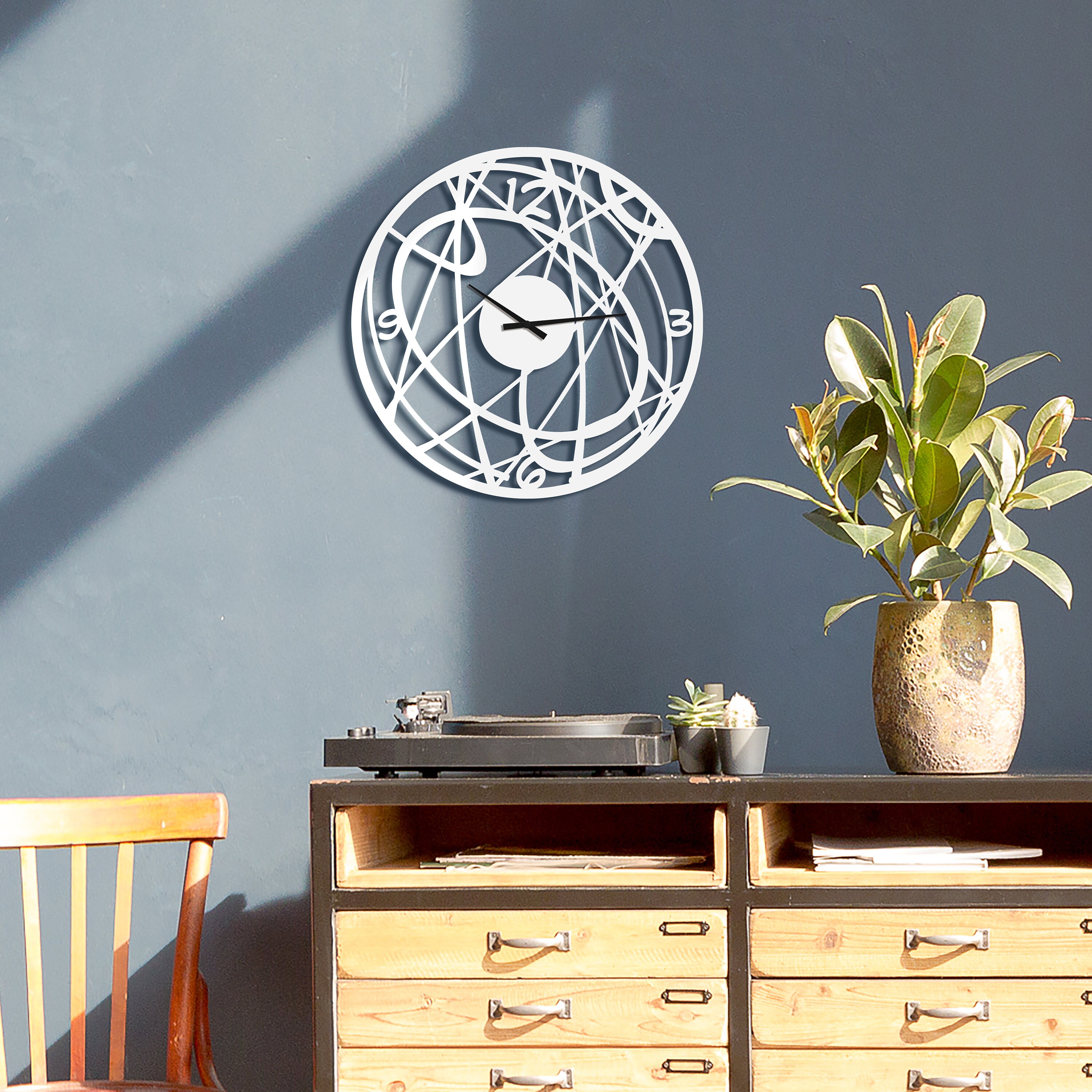 Metal wall clock Metal wall art Large wall clock Metal wall Etsy