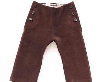Sailor pants 80/86 corduroy dark brown, upcycling corduroy pants, festive baby pants