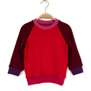 Sweater size 92 red tones 100% recycled cashmere / upcycled cashmere sweater for children / warm children&#39;s sweater / red wool sweater